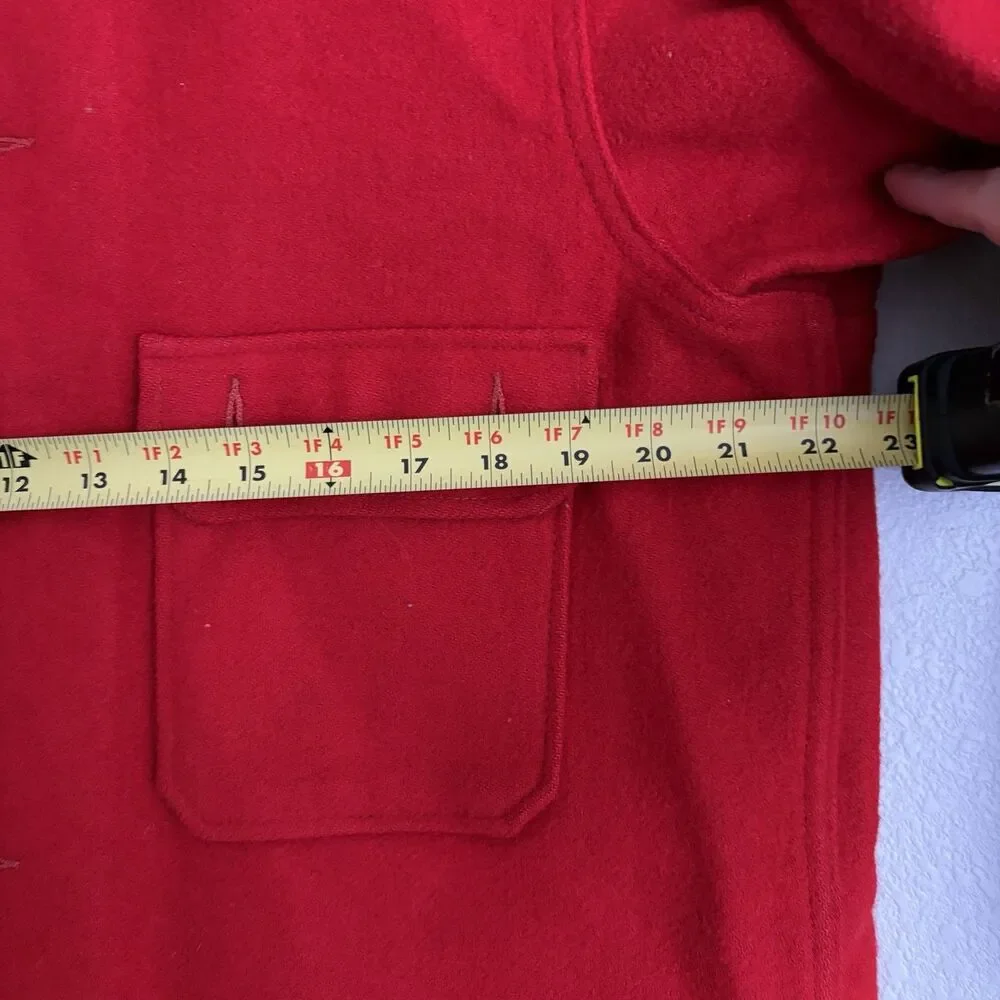 Vintage Boy Scouts of America 70s Red Wool Shirt Jacket Size 40 Medium